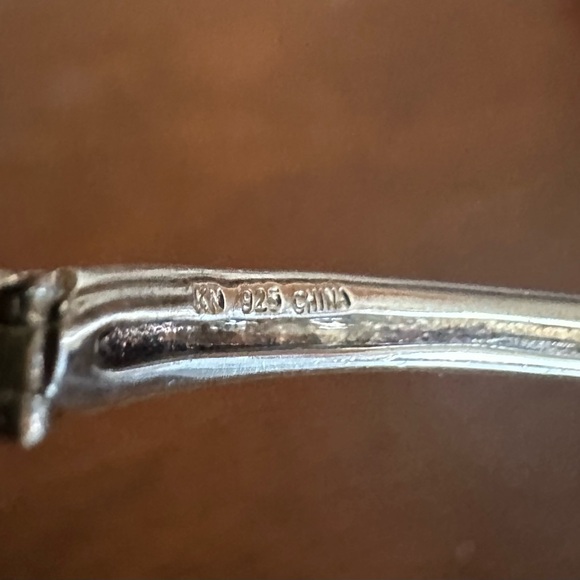 A Sterling Silver Pave Garnet Bangle Bracelet - Picture 3 of 7